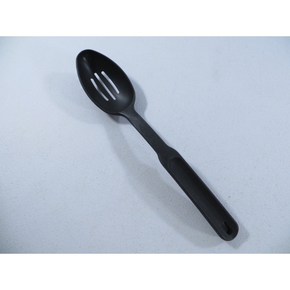 Pampered Chef 13" Black‎ Nylon Plastic Slotted Cooking Serving Spoon #2336